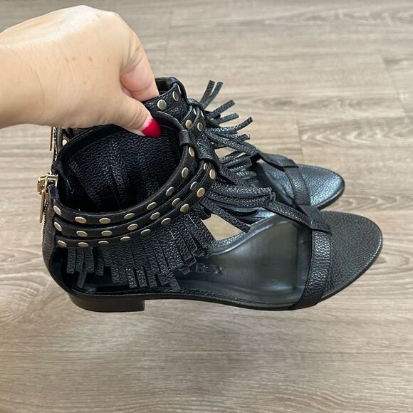 Burberry Gladiator Black Leather Studded Sandals Made in Italy, Size 38 - Picture 4 of 10